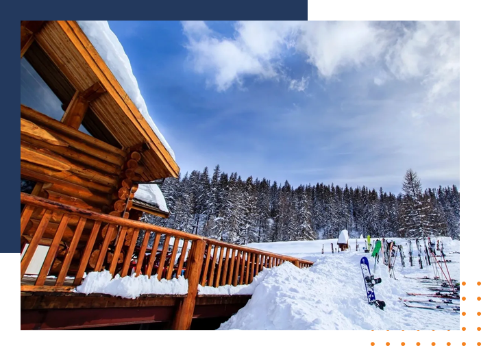 A group of people skiing on the snow.